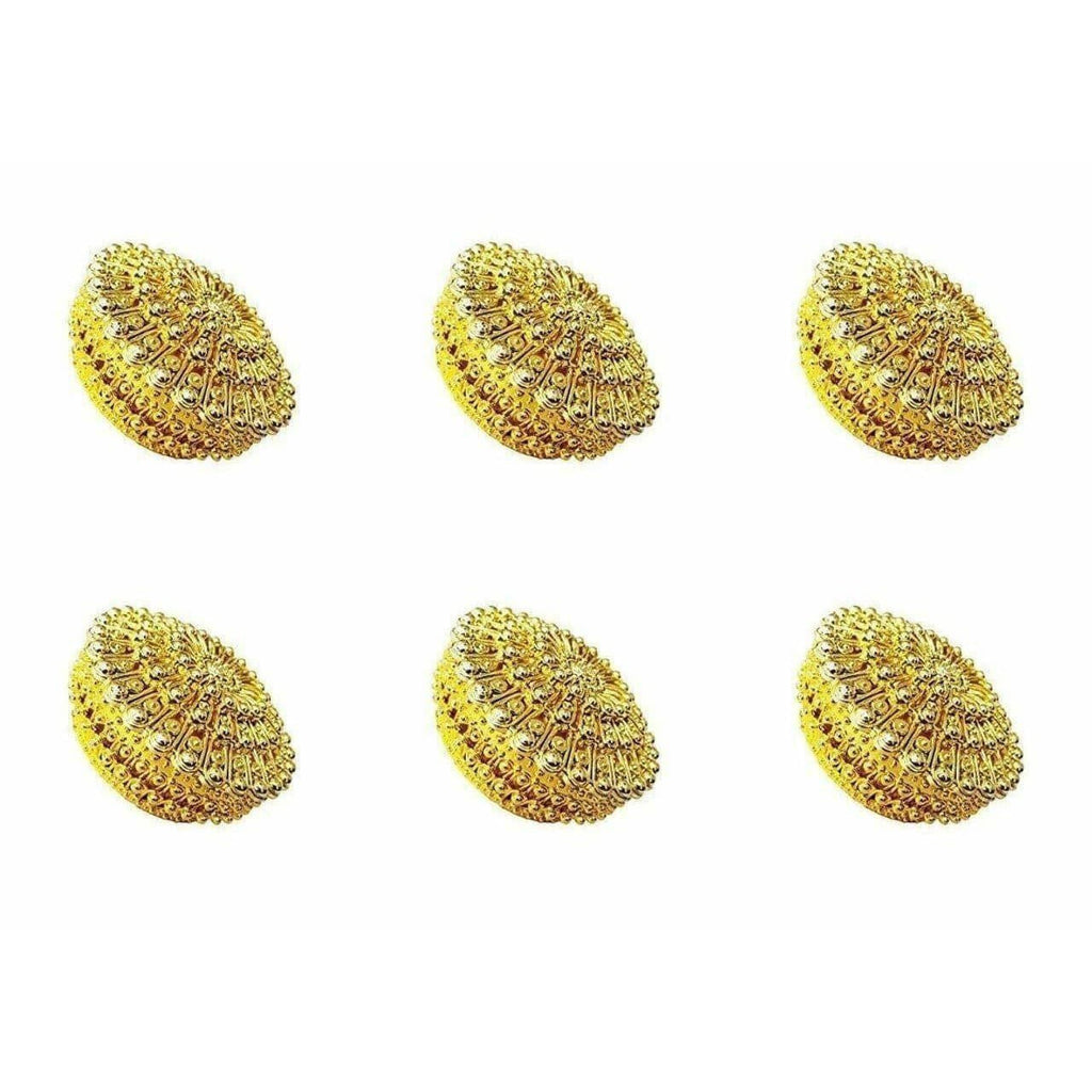 Golden - Decorative Organza Potli Basket (Pack Of 6) | Grocsy