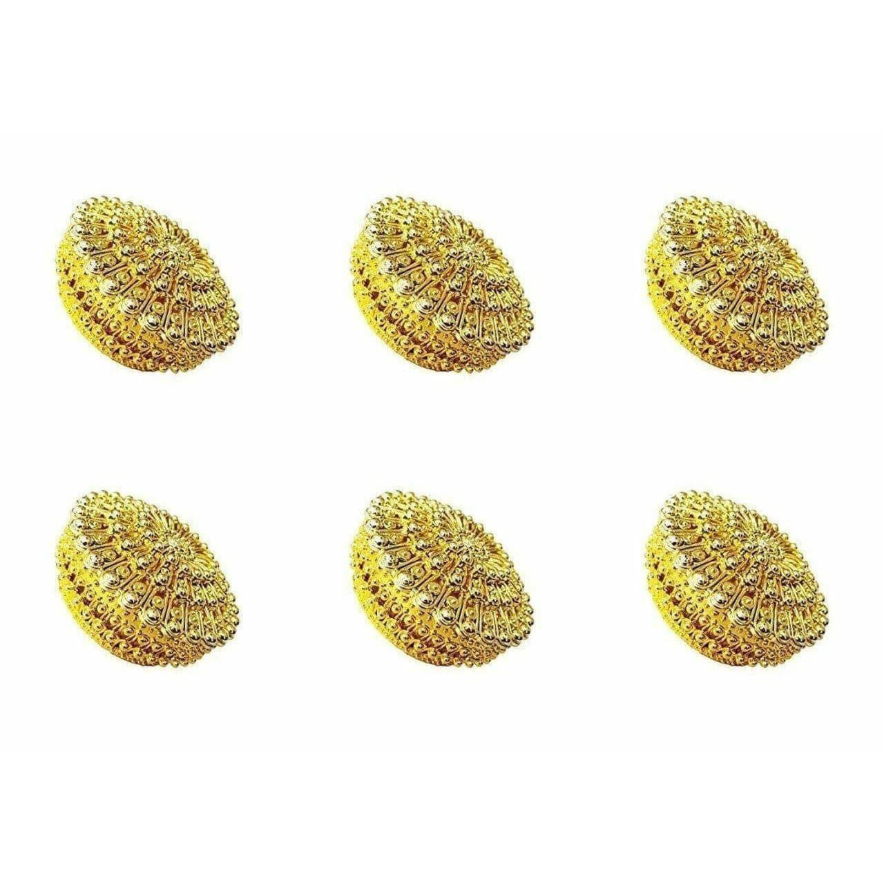 Golden - Decorative Organza Potli Basket (Pack Of 6) | Grocsy