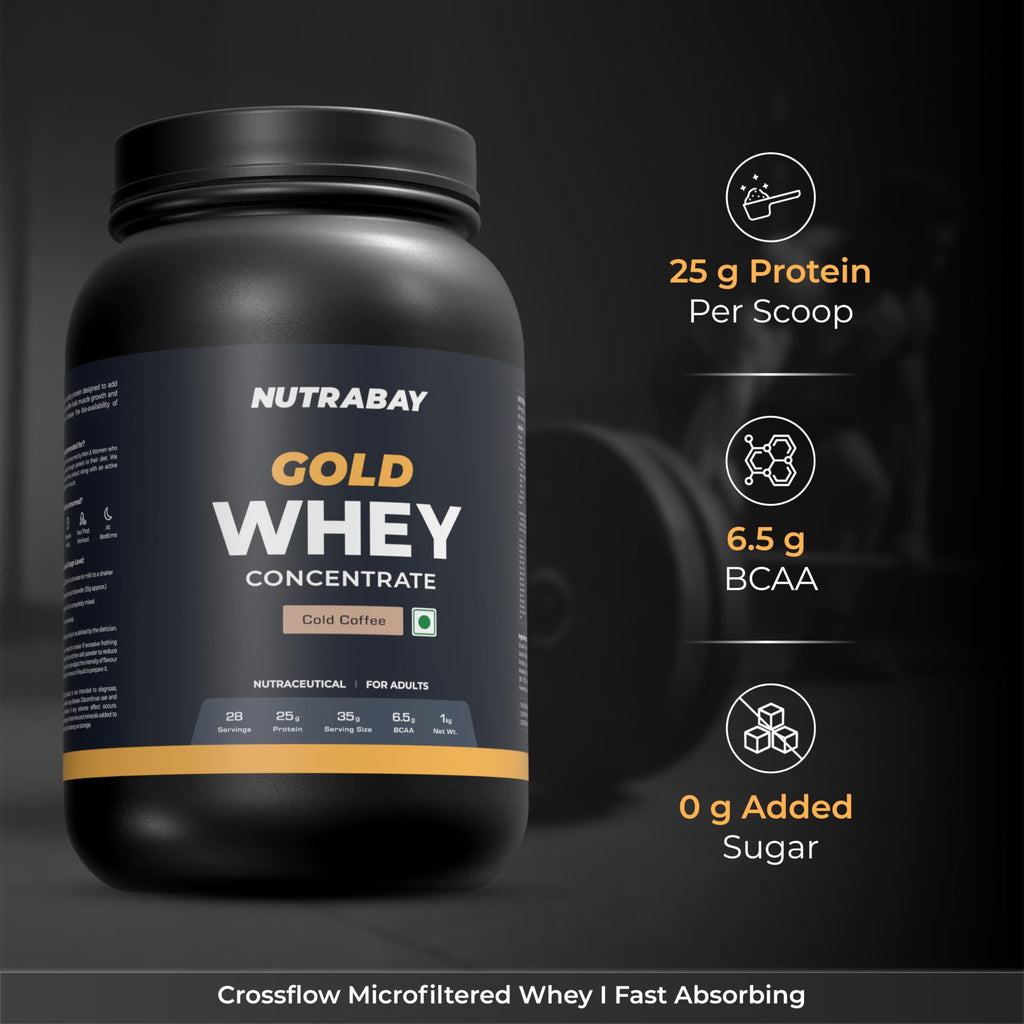Nutrabay Gold Whey Protein Concentrate - Cold Coffee | Grocsy