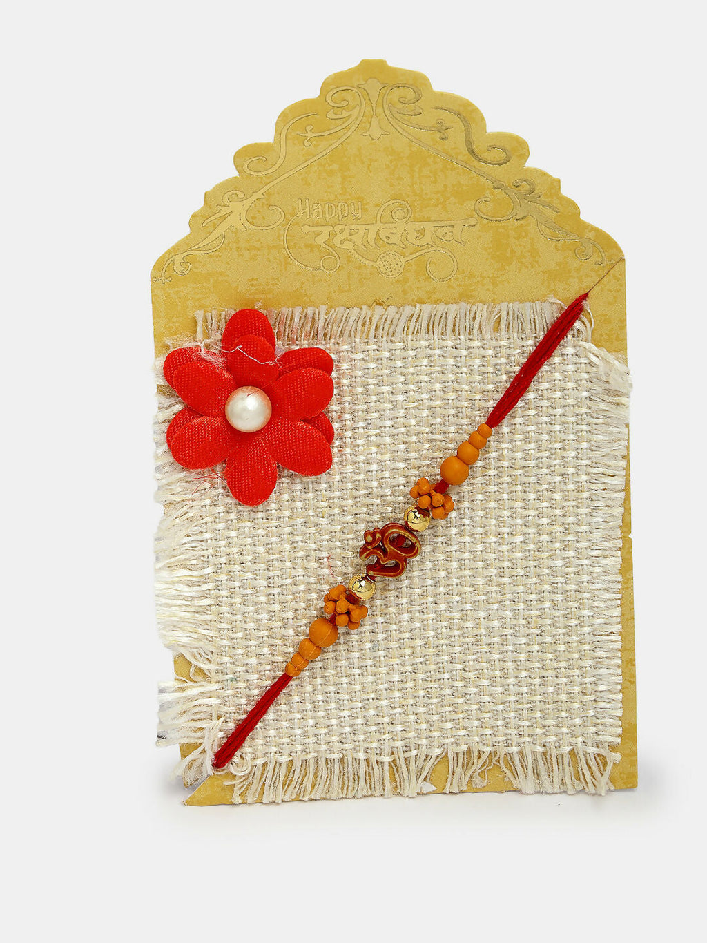NVR Men Set of 2 Gold-Toned Ganesha Stone-Studded Rakhi With Roli Chawal | Grocsy