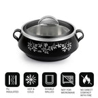 CELLO Glitter Casserole with Inner Steel 3 Unit, Black | Grocsy