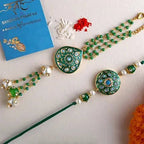 Bhaiya Bhabhi Meenakari Rakhi Set And Dry Fruits | Grocsy