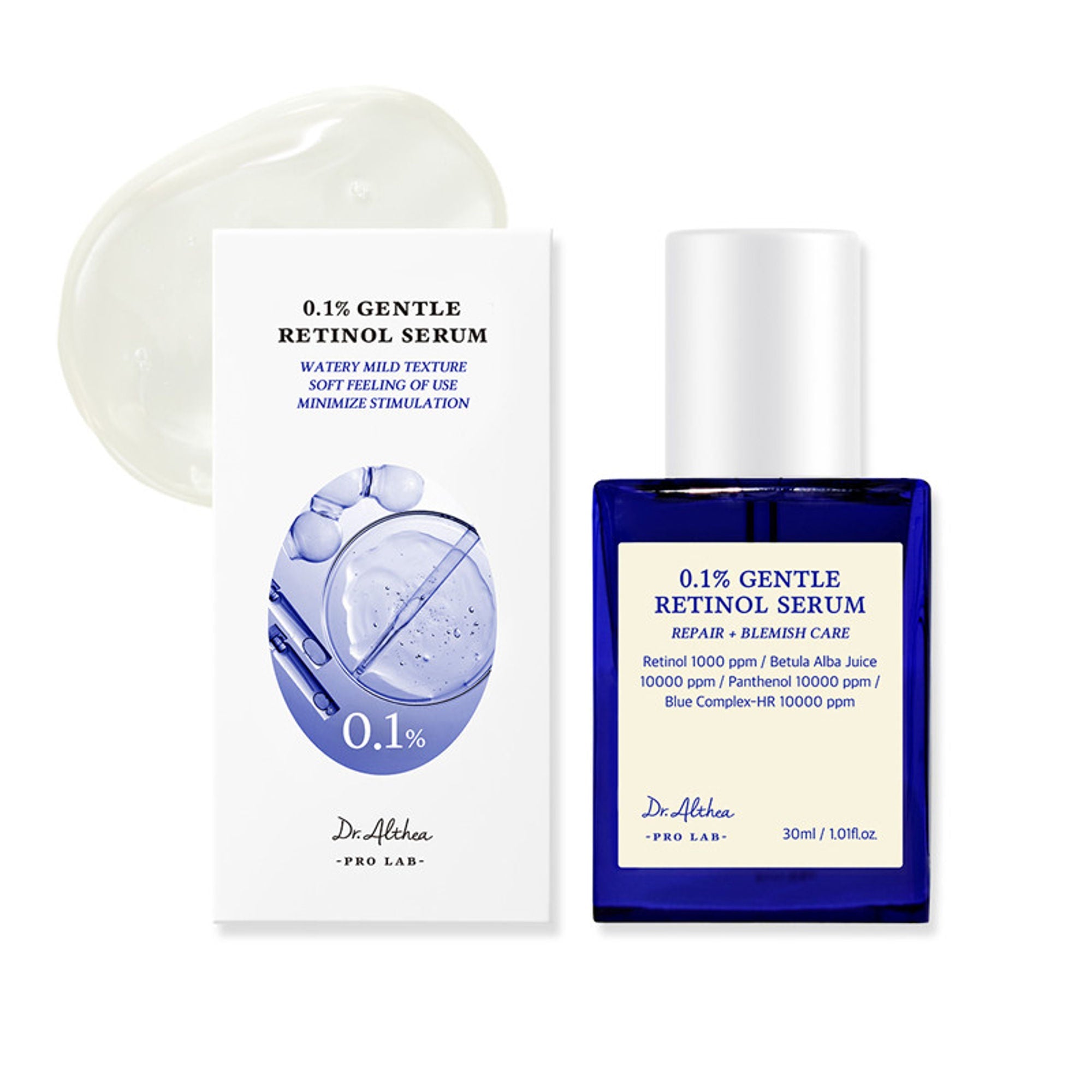 Dr.Althea 0.1 Gentle Retinol Serum: Low-Concentration Anti-Aging Serum for Fine Lines | Grocsy