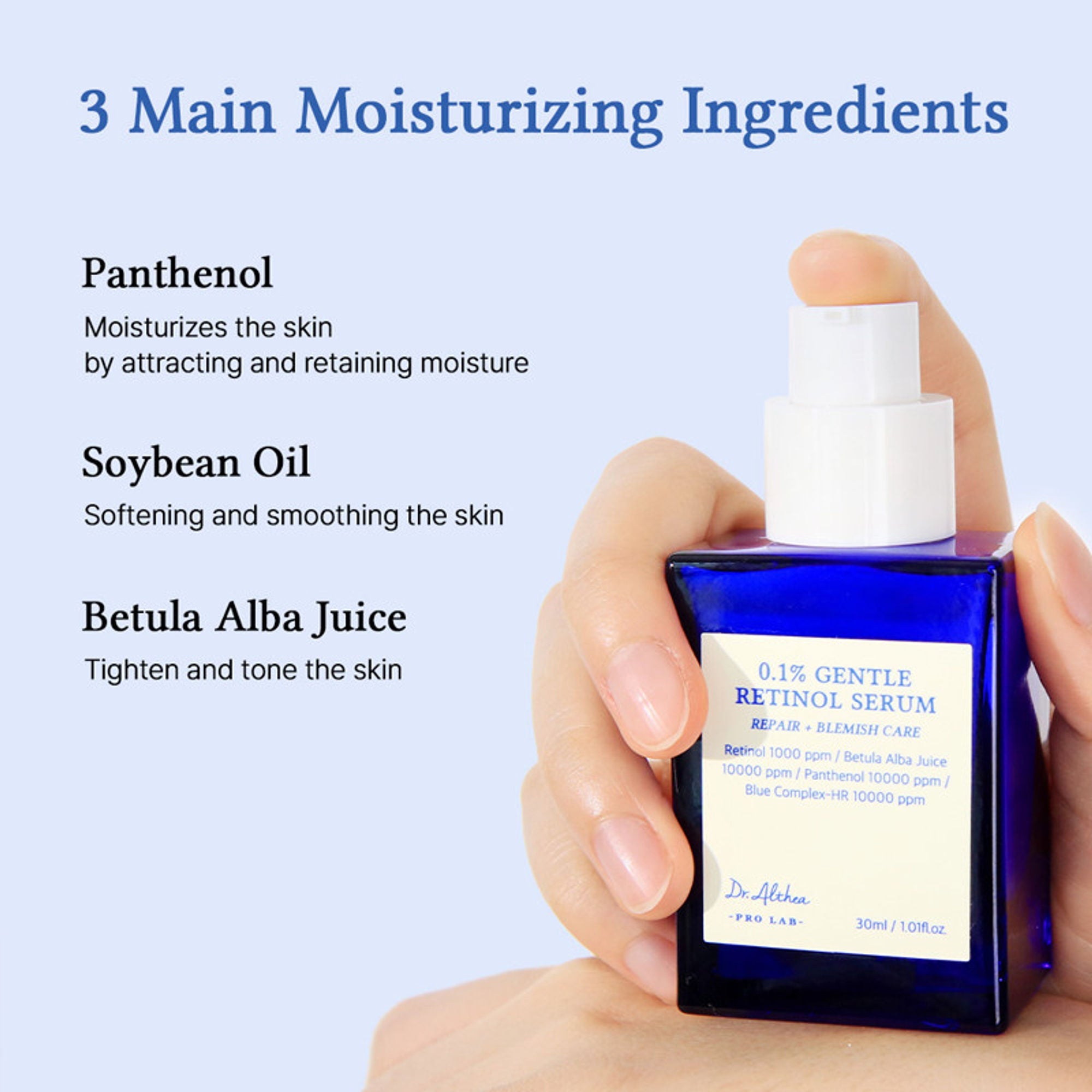 Dr.Althea 0.1 Gentle Retinol Serum: Low-Concentration Anti-Aging Serum for Fine Lines | Grocsy