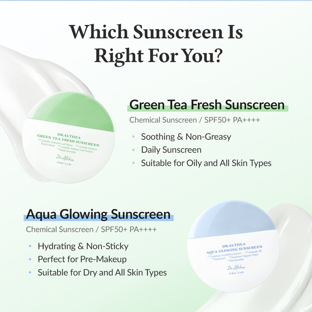 Dr.Althea Green Tea Fresh Sunscreen: Calming & Sebum Control SPF 50+ PA++++ Sun Cream | Grocsy
