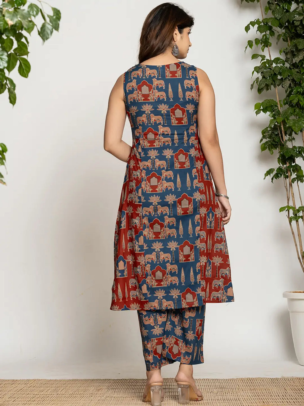 Yufta Cotton A-Line Sleeveless Co-Ord Set | Grocsy