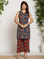 Yufta Cotton Sleeveless Co-Ord Set | Grocsy