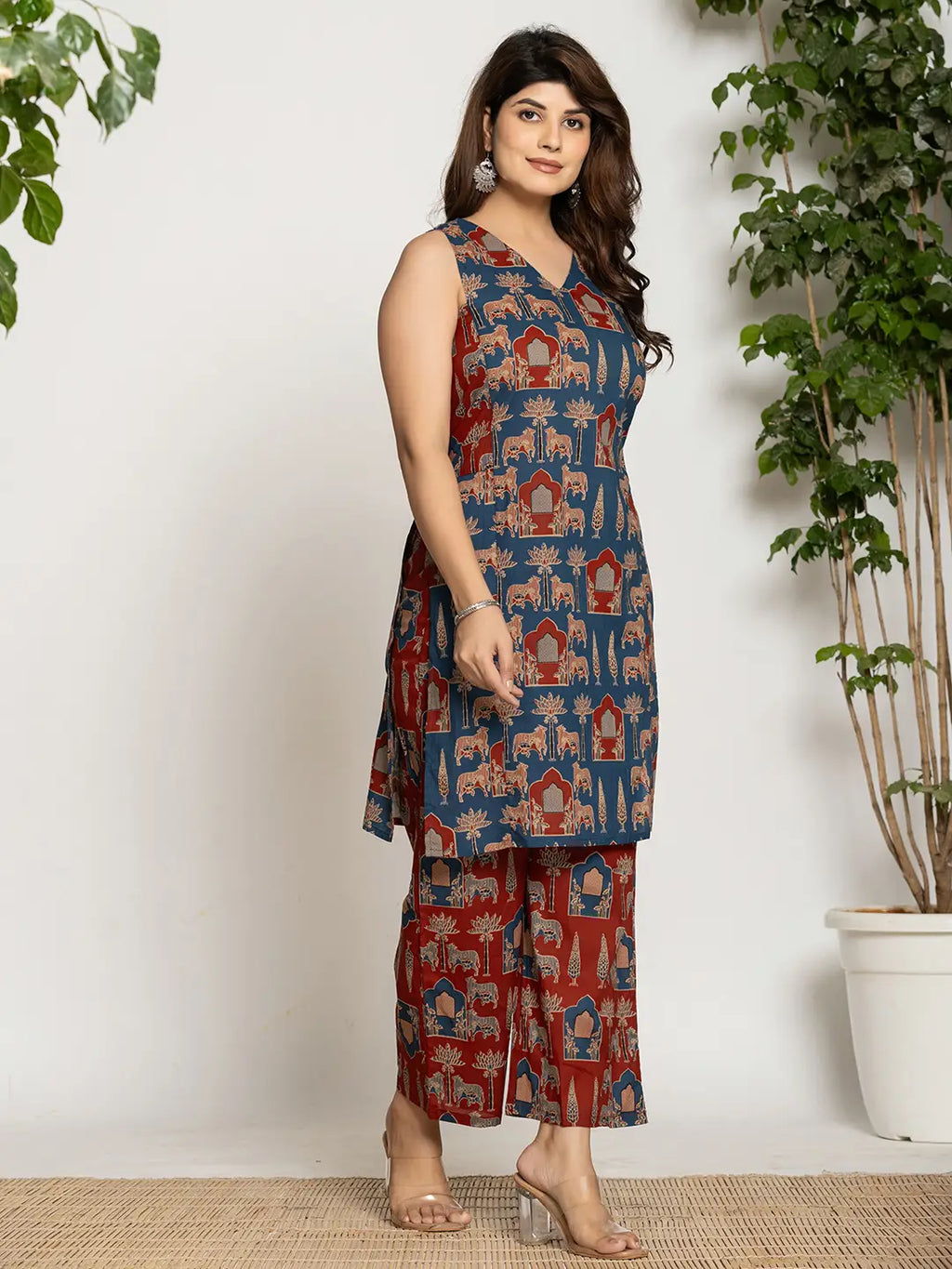 Yufta Cotton Sleeveless Co-Ord Set | Grocsy