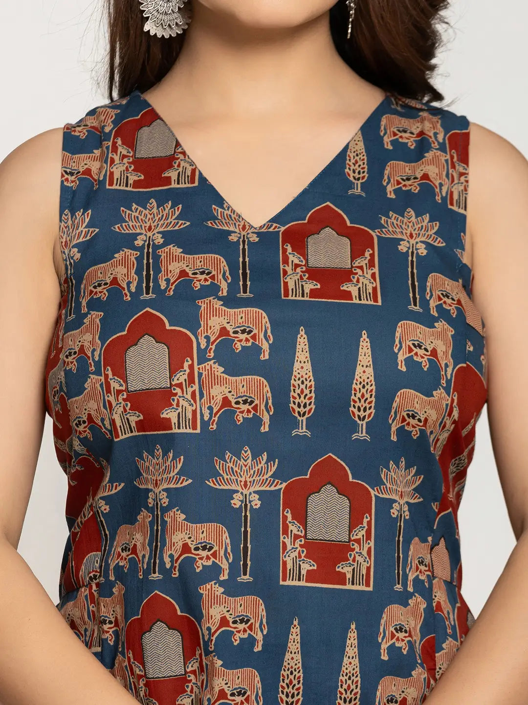 Yufta Cotton Sleeveless Co-Ord Set | Grocsy