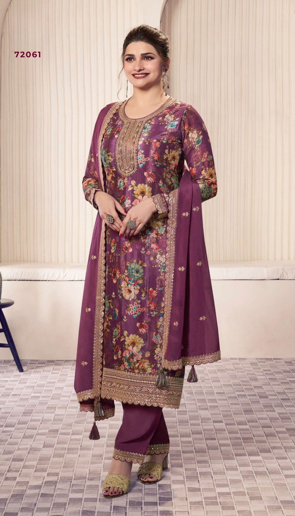 Anaita Purple Chinon Digital Print Sequence Embroidered Salwar Suit | Grocsy