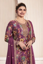 Anaita Purple Chinon Digital Print Sequence Embroidered Salwar Suit | Grocsy