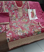Anaita Pink Chinon Digital Print Sequence Embroidered Salwar Suit | Grocsy