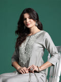 Indo Era Ethnic Motifs Embroidered Thread Work Kurta with Trousers | Grocsy