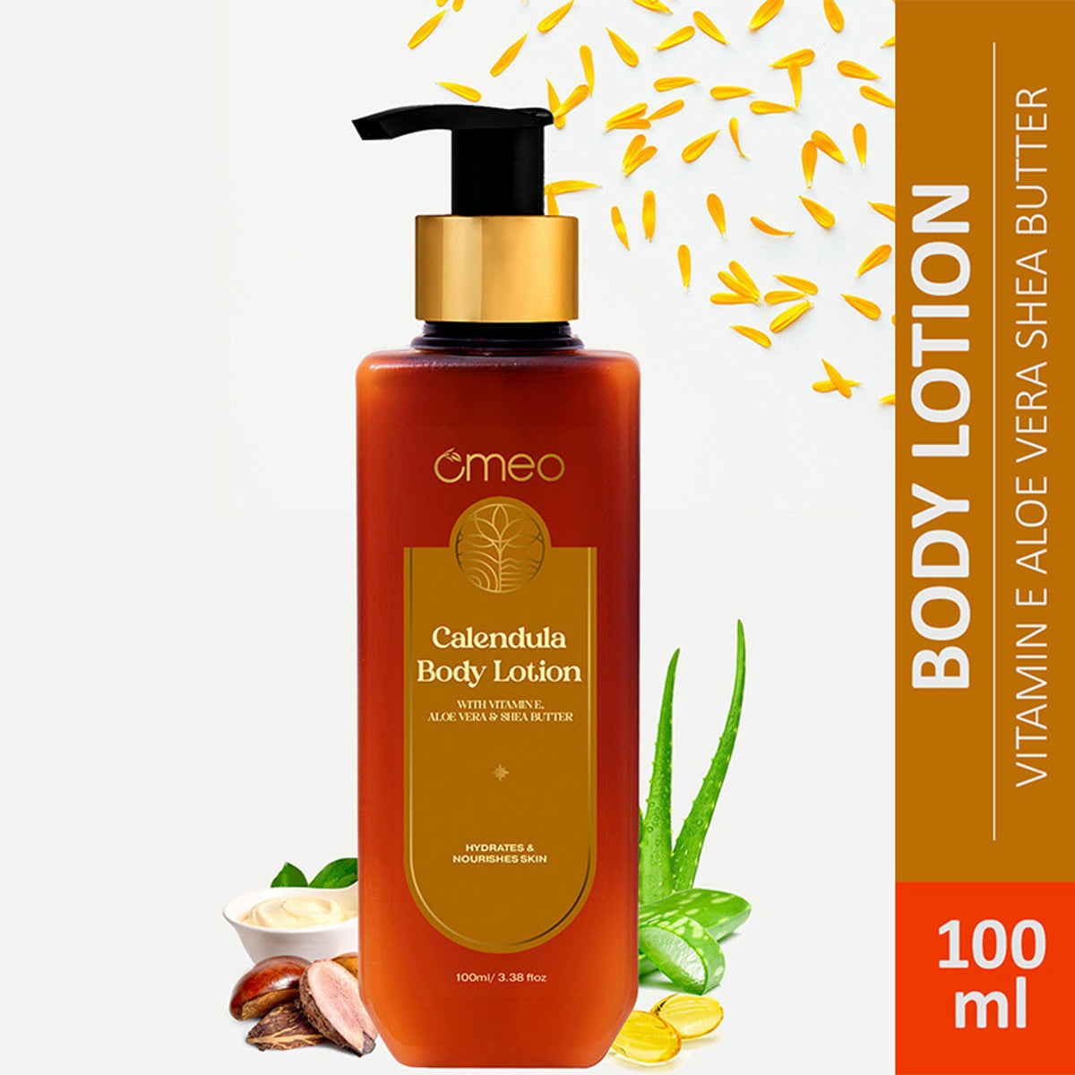Omeo Calendula Body Lotion with Vitamin E, Aloe Vera & Shea Butter | Grocsy