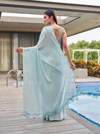 Tikhi Imli Woven Design Satin Ready to Wear Saree | Grocsy