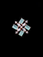 Saraf RS Jewellery Sea Green & Rose Gold-Polished American Diamond Studded Jewellery Set | Grocsy