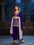 Anaita Purple Silk Farshi Salwar Suit With Codding Dori & Sequence Work | Grocsy