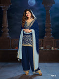 Anaita Navy Blue Silk Farshi Salwar Suit With Codding Dori & Sequence Work | Grocsy
