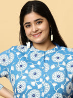 Sztori Plus Size Ethnic Motifs Printed Pure Cotton Kurta & Trouser | Grocsy