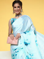 Saree Mall Floral with Printed Border Saree | Grocsy