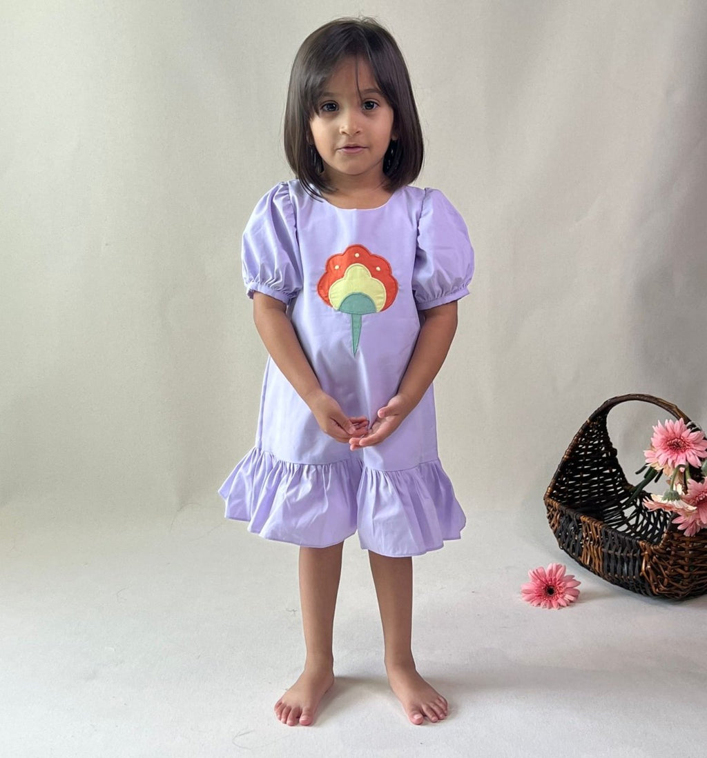 ArthLife Lavender Flower Patch Casual Dress | Grocsy