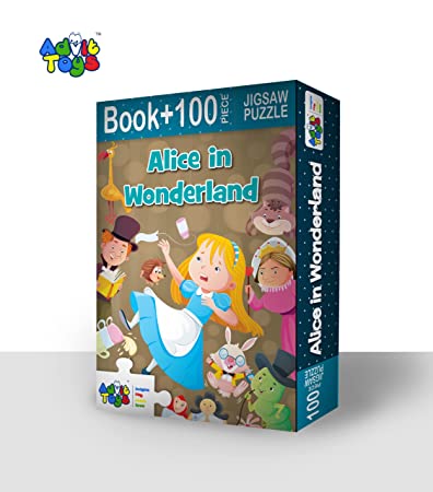 Advit Toys Alice in Wonderland - Jigsaw Puzzle | Educational Story Puzzle for Kids Age 5+ Years (100 Pieces + Educational Fun Fact Book Inside) | Grocsy