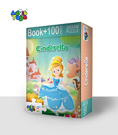 Advit Toys Cinderella - Jigsaw Puzzle | Educational Story Puzzle for Kids (100 Pieces + Educational Fun Fact Book Inside) | Grocsy