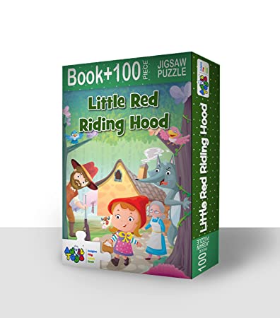 Advit Toys Little Red Riding Hood Jigsaw Puzzle for Children's Having Fun with This Puzzle | Story Theme Puzzle for Kids & Toddlers 4+ Years (100 Pieces + 32 Page Book) | Grocsy