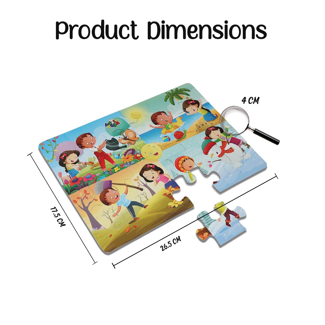 Advit Toys Seasons - Jigsaw Puzzle | Educational Seasons Puzzle for Kids (24 Pieces + Educational Fun Fact Book) | Grocsy