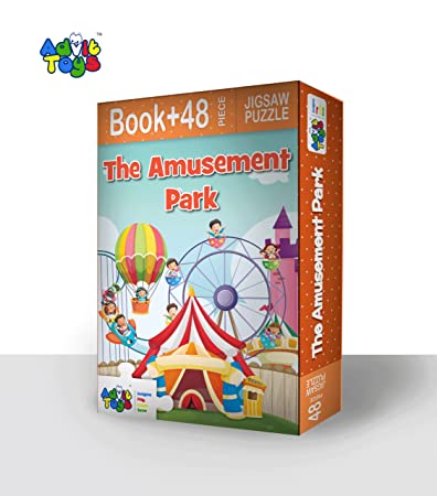 Advit Toys - The Amusement Park Jigsaw Puzzle | Educational Amusement Park Puzzle for Kids Age 3+ Years (48 Pieces + Educational Fun Fact Book Inside) | Grocsy
