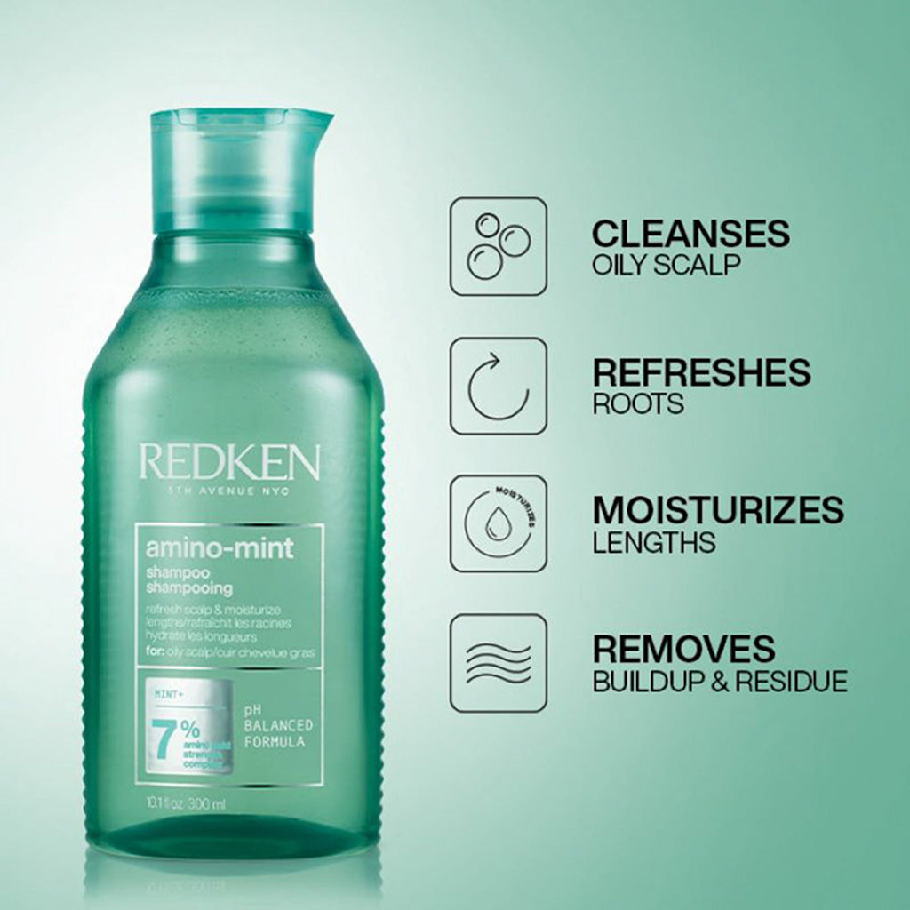 Redken Amino Mint Shampoo With Amino Mint Complex For Sensitive & Oily Scalp | Grocsy