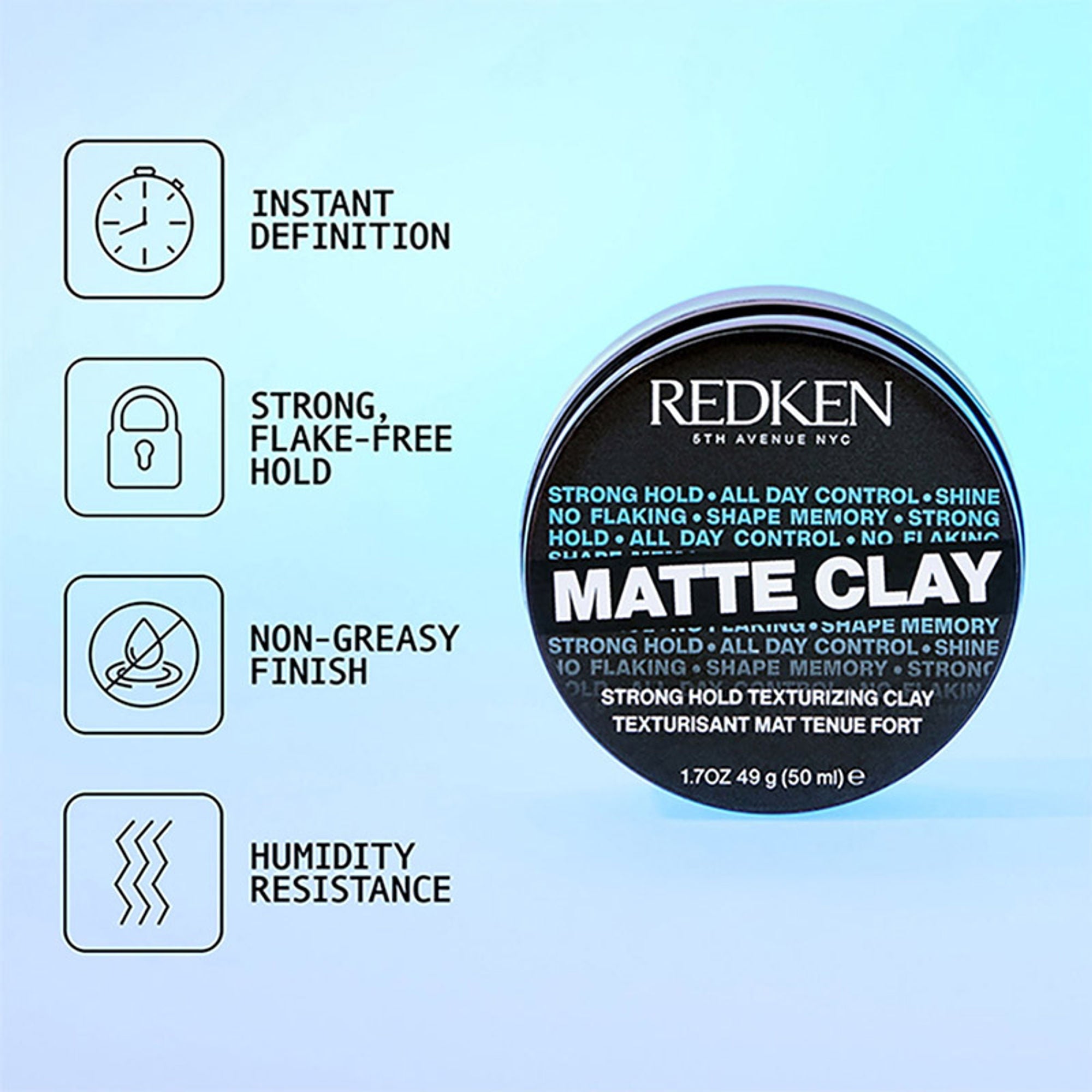 Redken Matte Clay Strong Hold For Texturizing Hair That Lasts All Day - For Men & Women | Grocsy