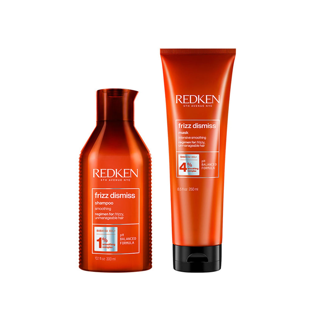 Redken Frizz Dismiss Sulphate Free Shampoo & Hair Mask Combo With Smoothening Complex | Grocsy