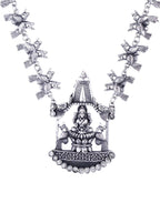 Cardinal Silver-Toned Oxidised Long Jewellery Set Jewellery Set | Grocsy