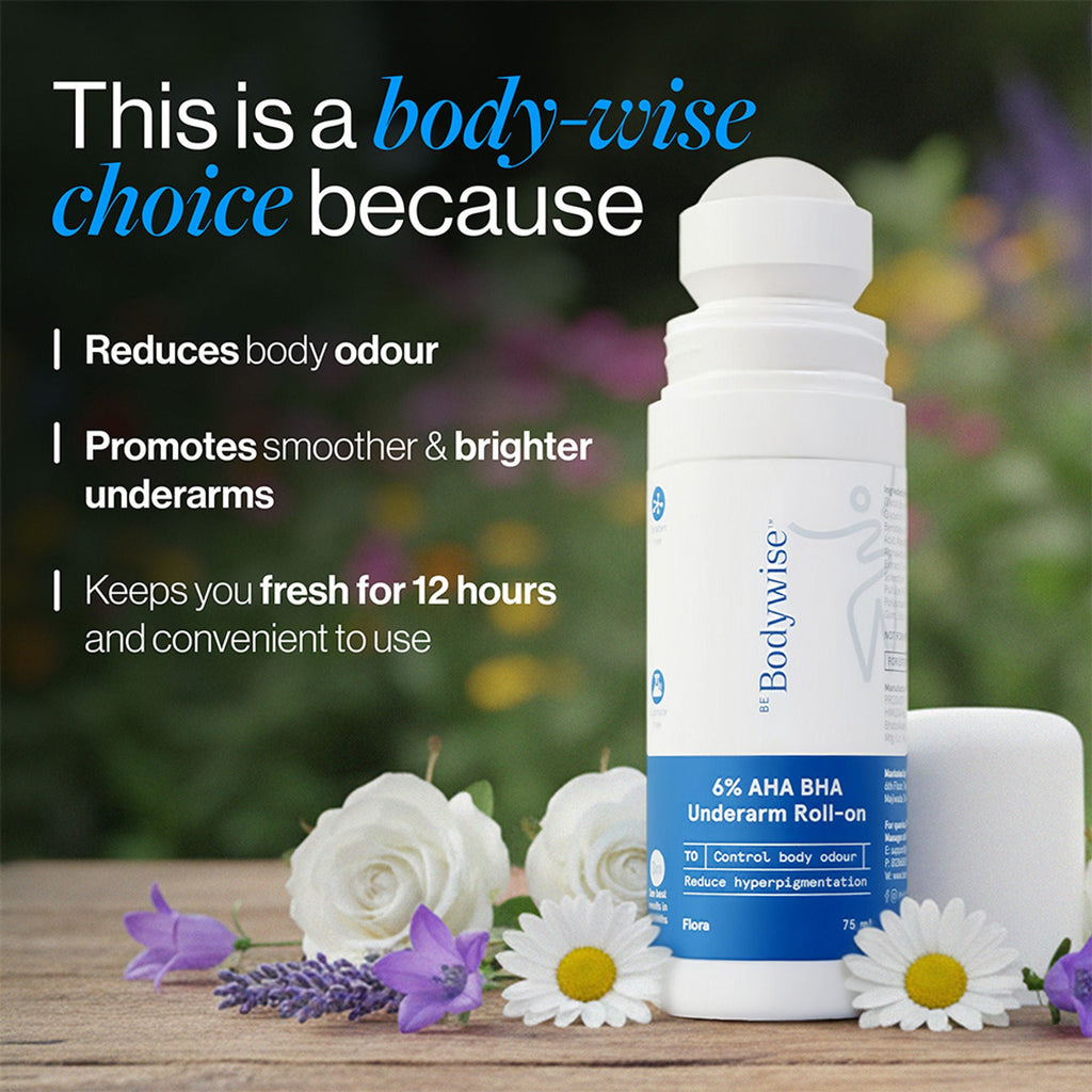 BeBodywise 6% AHA BHA Advanced Underarm Roll On | Grocsy