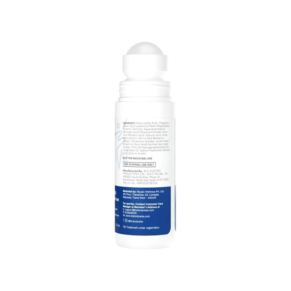 BeBodywise 6% AHA BHA Advanced Underarm Roll On | Grocsy