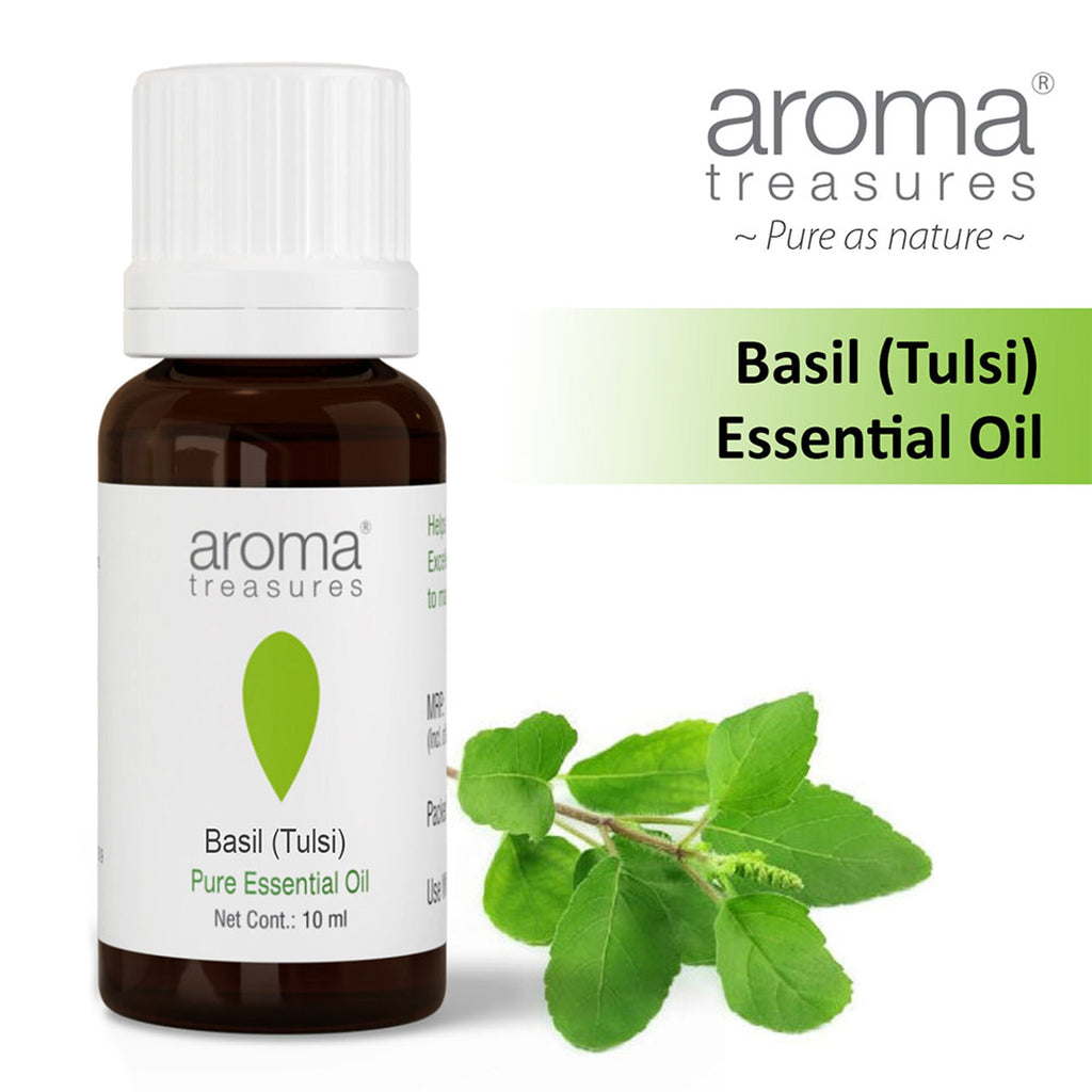 Aroma Treasures Basil (Tulsi) Pure Essential Oil | Grocsy