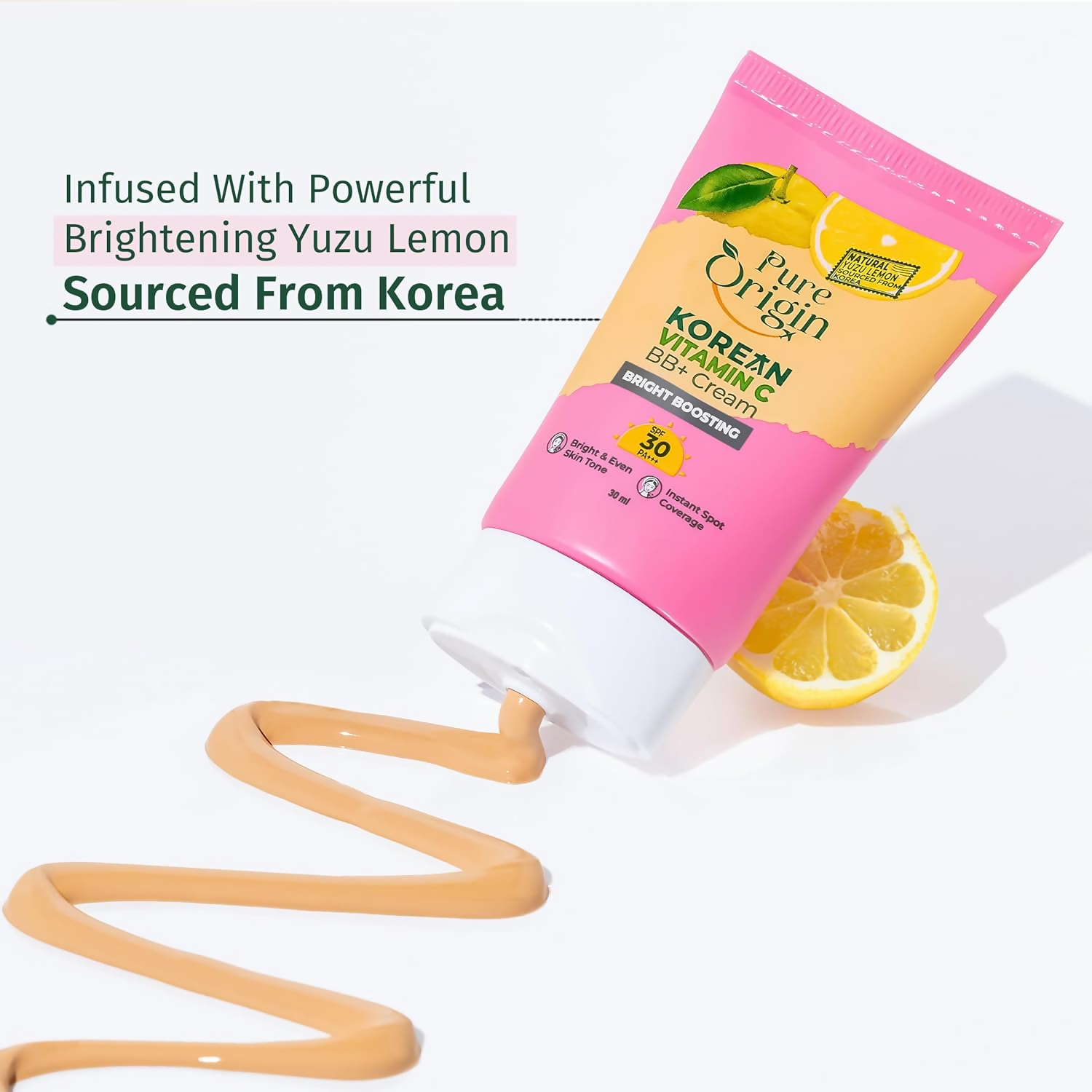 Pure Origin Korean Vitamin C Bright Boosting BB+ Cream Natural Bb Face Cream | Grocsy