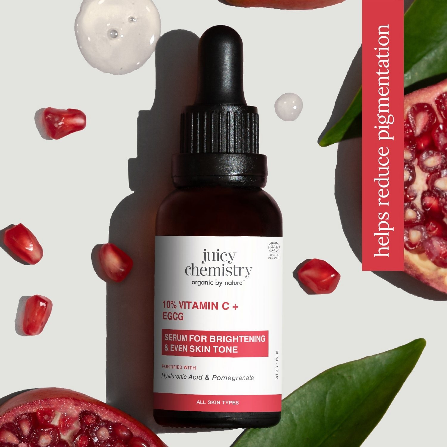 Juicy Chemistry 10% Vitamin C + EGCG Face Serum | Grocsy