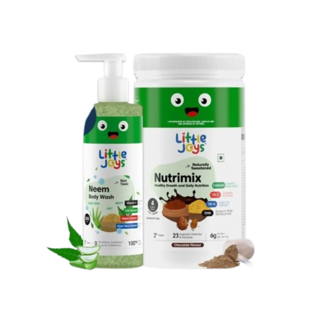 Little Joys Natural Organic & Anti-bacterial Neem Bodywash & NutriMix Nutrition Powder | Grocsy
