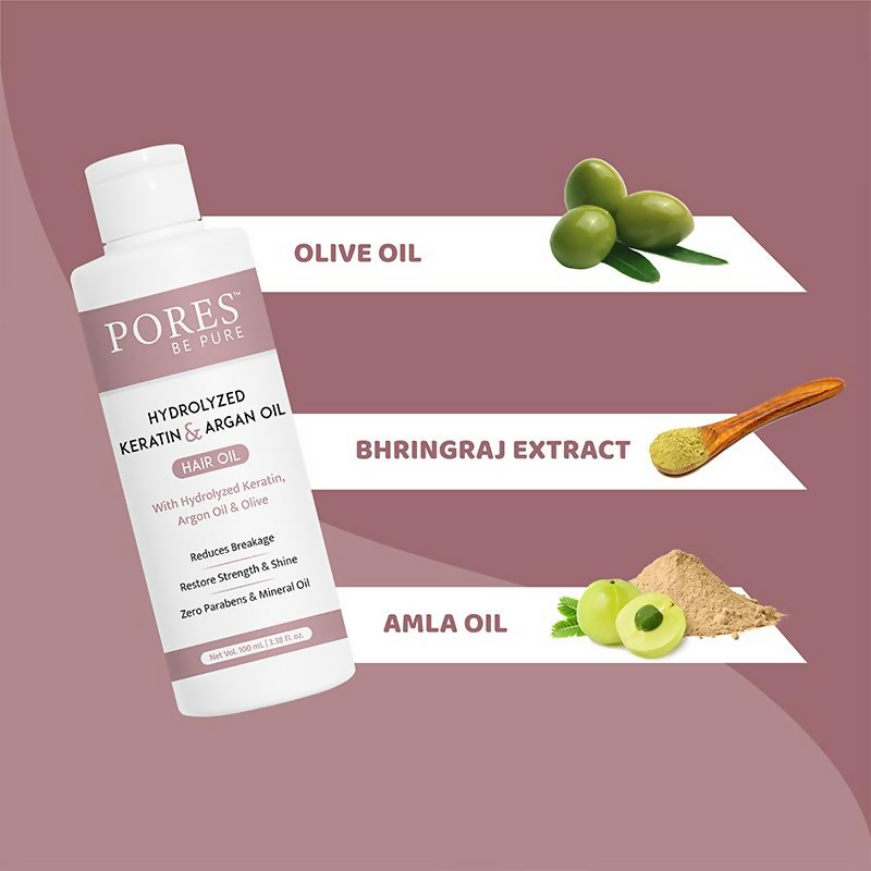 Pores Be Pure Keratin & Argan Hair Oil | Grocsy