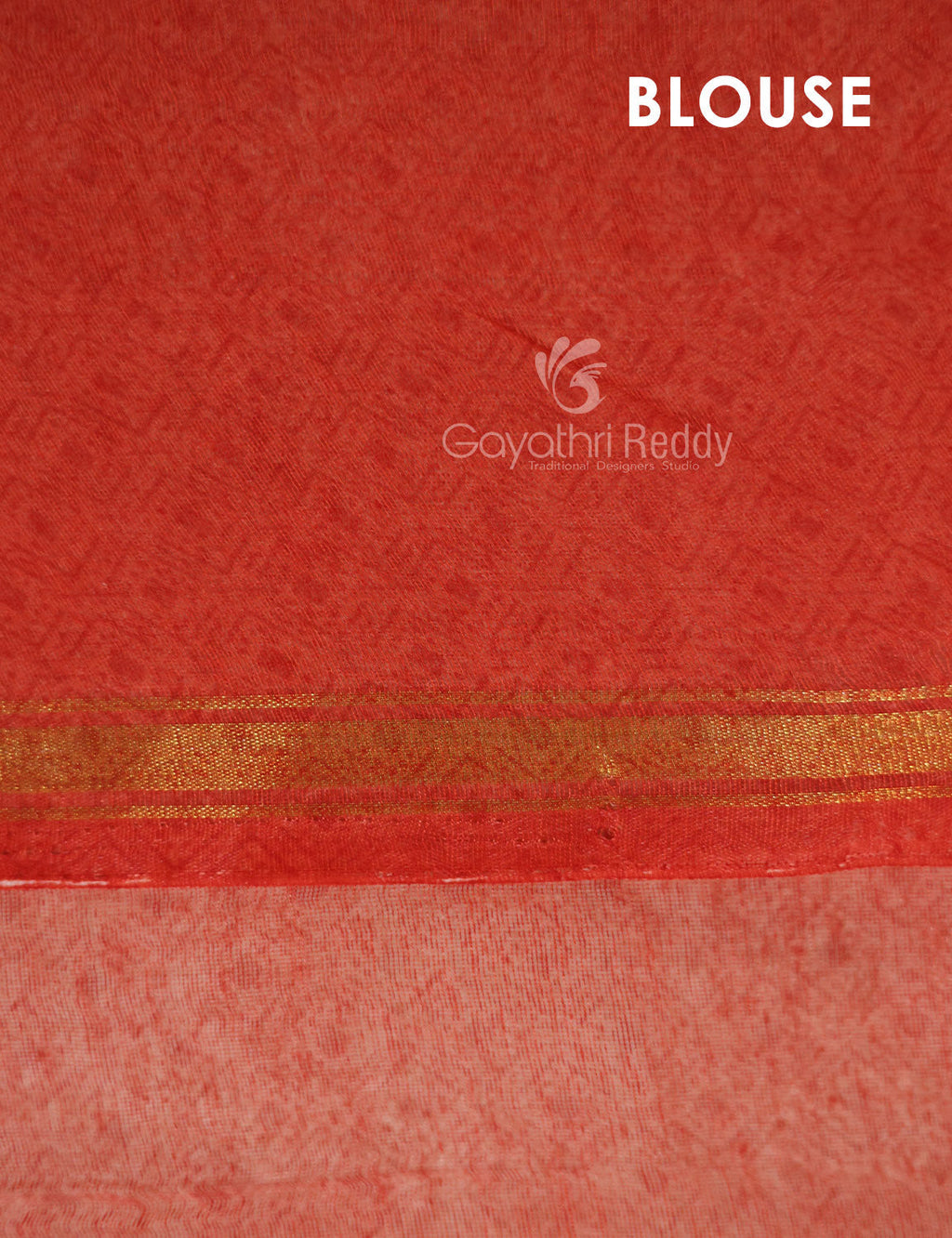 Shades of Light Apple Green And Orange Colour Blouse Ikat Design Semi Chanderi Saree By Gayathri Reddy Designer Studio | Grocsy