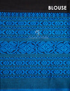 Black And Ink Blue Colour Contrast Thread Border Khadi Cotton Saree By Gayathri Reddy Designer Studio | Grocsy