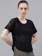 MKH Dri-FIT Typography Printed Drop Shoulder Sleeves T-Shirt | Grocsy