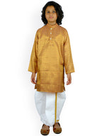 Sethukrishna Boys Yellow & Red Printed Kurta with Dhoti Pants | Grocsy