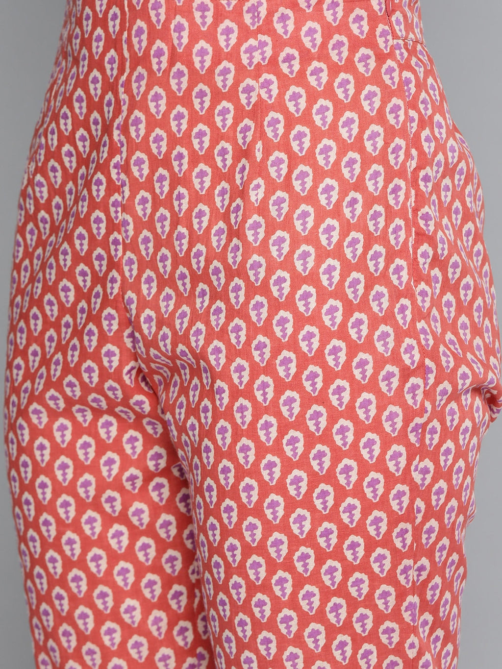 HERE&NOW Women Pink & White Floral Printed Kurta with Palazzos | Grocsy