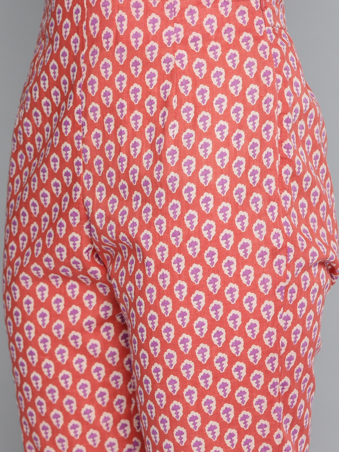 HERE&NOW Women Pink & White Floral Printed Kurta with Palazzos | Grocsy