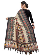 Vamika Black Latest Printed Khadi Beautiful Bhagalpuri Dupatta | Grocsy