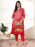 Yufta Pink Gajji Silk Zari_Work Kurta with Trousers with dupatta Set | Grocsy