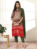 Yufta Green Gajji Silk Ethnic Motifs Kurta Dupatta Pant Set | Grocsy
